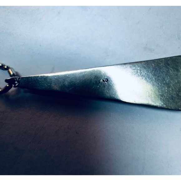 Vintage Sterling Silver 925 Inlay Pendant Necklace Turquoise MOP 20” Estate - Picture 11 of 12